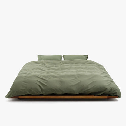 Tekla Cotton Percale Pillow Sham / Olive Green