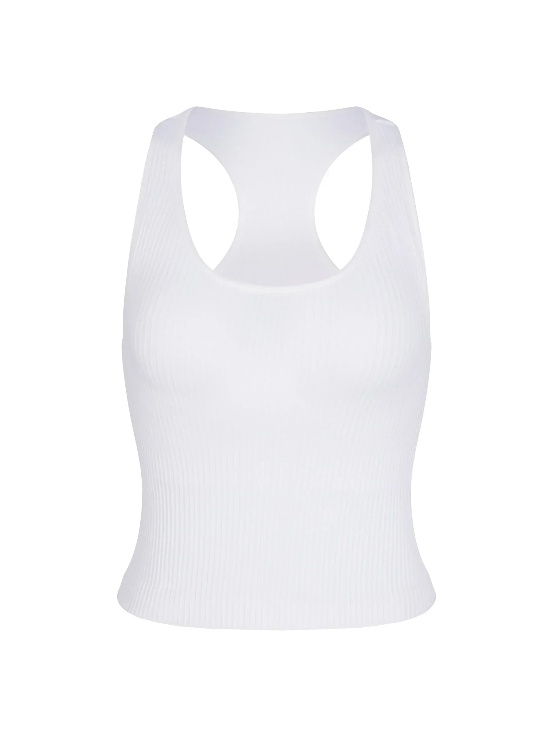 WOMEN'S PB5-STAR RIBBED RACER BACK TANK | WHITE