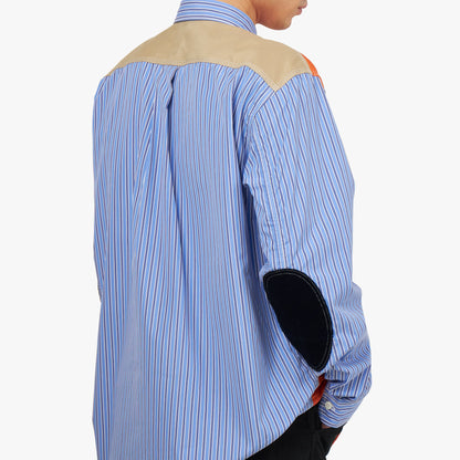 Junya Watanabe MAN Quilted Overshirt Blue / White - Orange