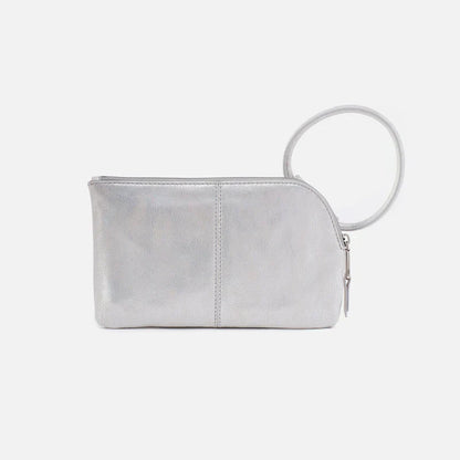 WOMEN'S HOBO SABLE WRISTLET | SILVER METALLIC LEATHER