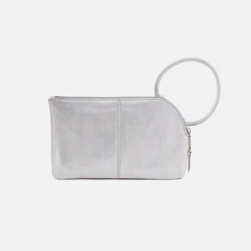 WOMEN'S HOBO SABLE WRISTLET | SILVER METALLIC LEATHER