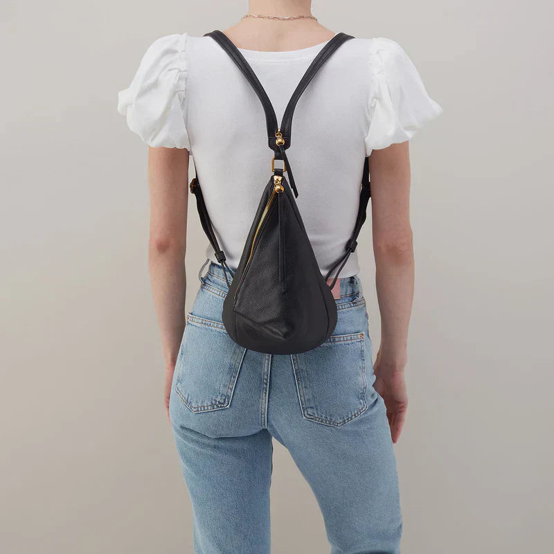 WOMEN'S HOBO SWAY SMALL SLING | BLACK PEBBLED LEATHER