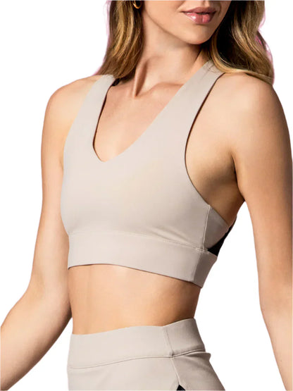 WOMEN'S PB5-STAR X-OVER BACK SPORTS BRA | SOFT CLAY