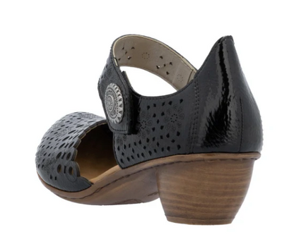 WOMEN'S RIEKER MIRJAM 53 | NERO / BLACK PATENT