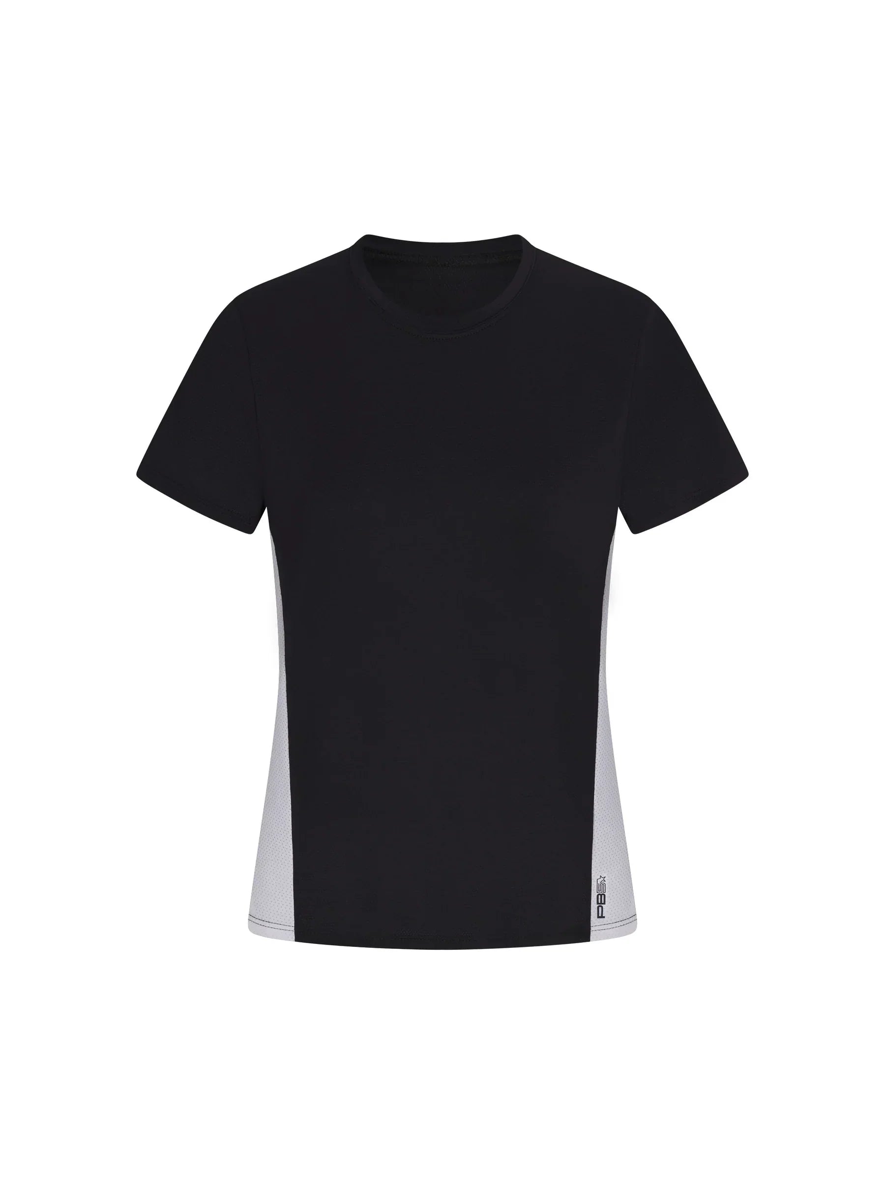 WOMEN'S PB5-STAR VENTED COURT TEE | BLACK / WHITE
