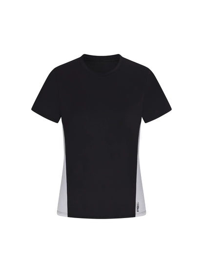 WOMEN'S PB5-STAR VENTED COURT TEE | BLACK / WHITE