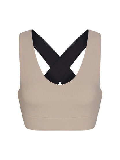 WOMEN'S PB5-STAR X-OVER BACK SPORTS BRA | SOFT CLAY