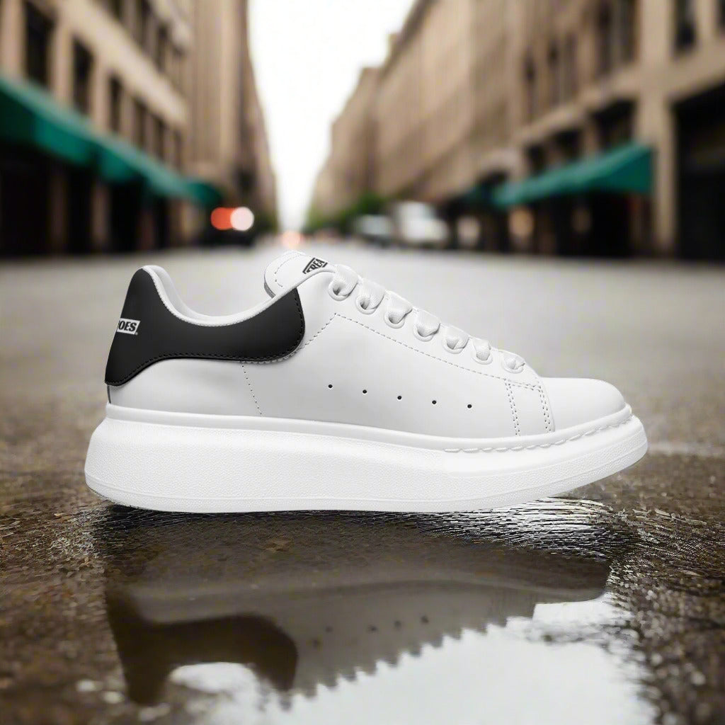 Freaky Shoes® White Black Lace Up Sneakers