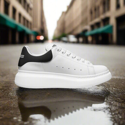 Freaky Shoes® White Black Lace Up Sneakers
