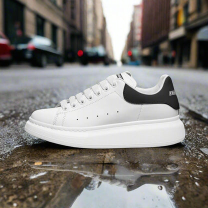 Freaky Shoes® White Black Lace Up Sneakers