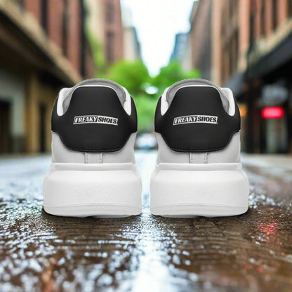 Freaky Shoes® White Black Lace Up Sneakers