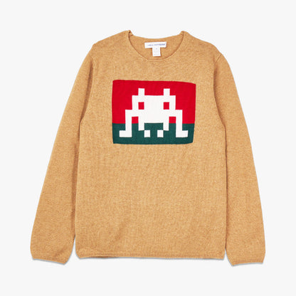 COMME des GARÇONS SHIRT Knit Intarsia Sweater / Camel