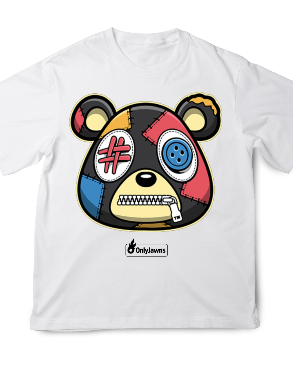 Jordan 4 Union Noir Crazy Bear - Original Jawns - White T-Shirt