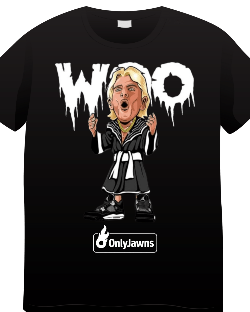 Jordan 4 White Thunder Ric Flair WOO - Original Jawns - Black T-Shirt