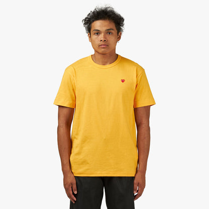 COMME des GARCONS PLAY Small Red Heart T-Shirt / Yellow