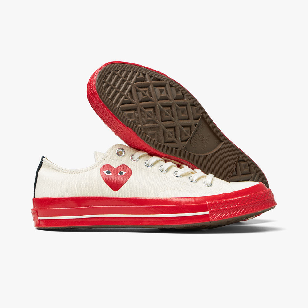 Converse x COMME des GARÇONS PLAY Chuck Taylor OX Off White / Red Sole