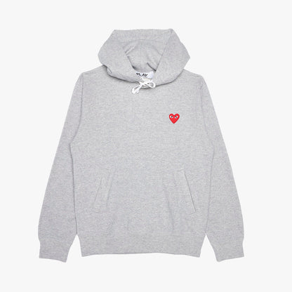 COMME des GARÇONS PLAY Red Heart Pullover Hoodie / Grey