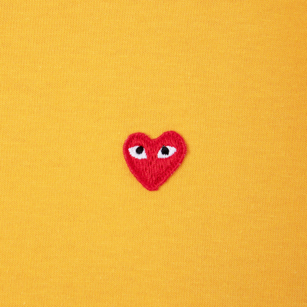 COMME des GARCONS PLAY Small Red Heart T-Shirt / Yellow