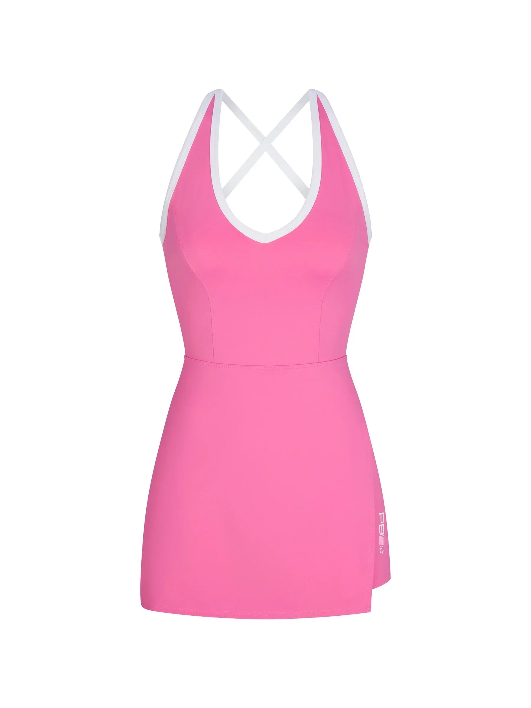 WOMEN'S PB5-STAR SIDE SPLIT COURT DRESS | PINK / WHITE